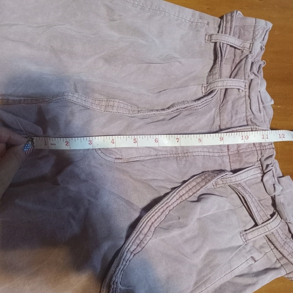 American Eagle Women's Mauve Pink Paperbag Waist High-Rise Pants Size 0 - Picture 5 of 7